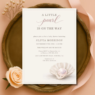 A Little Pearl is on the Way Baby Shower Invitation