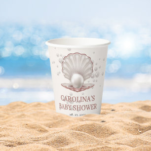 a little pearl under the sea baby shower paper cups