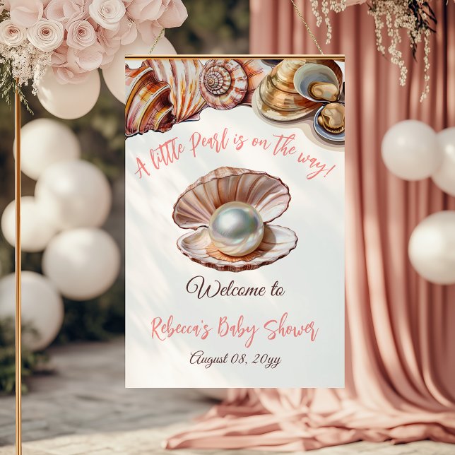 A Little Pearl Under the Sea Baby Shower Welcome Poster (Creator Uploaded)