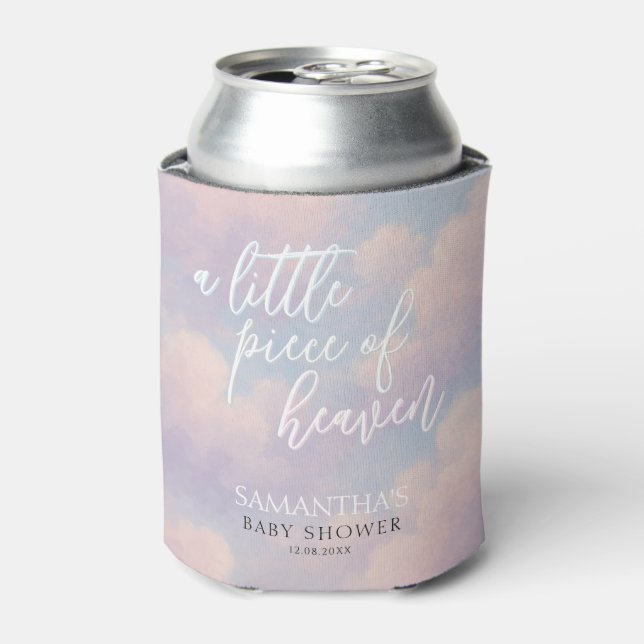 A Little Piece of Heaven Baby Shower Minimalist Can Cooler (Can Front)