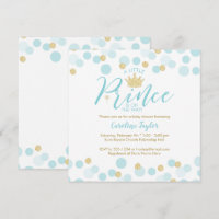 A Little Prince Baby Shower Blue Gold Glitter