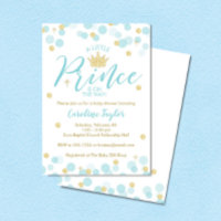 A Little Prince Baby Shower Blue Gold Glitter