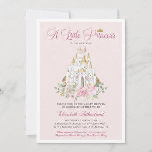 A Little Princes is On Her Way Girl Baby Shower  Invitation