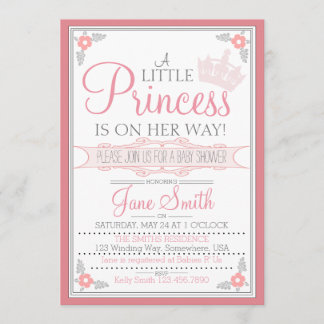 A Little Princess Is On Her Way Invitation
