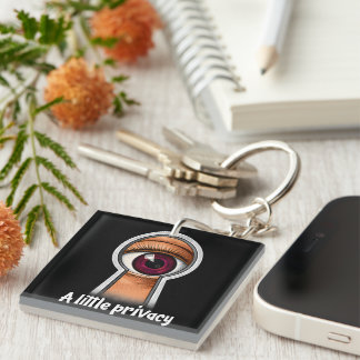 A Little Privacy Peeking Eye Keyhole Keychain