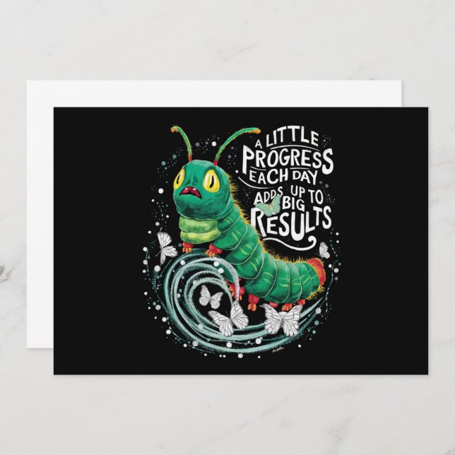 A Little Progress Each Day Hungry Caterpillar  Invitation (Front/Back)