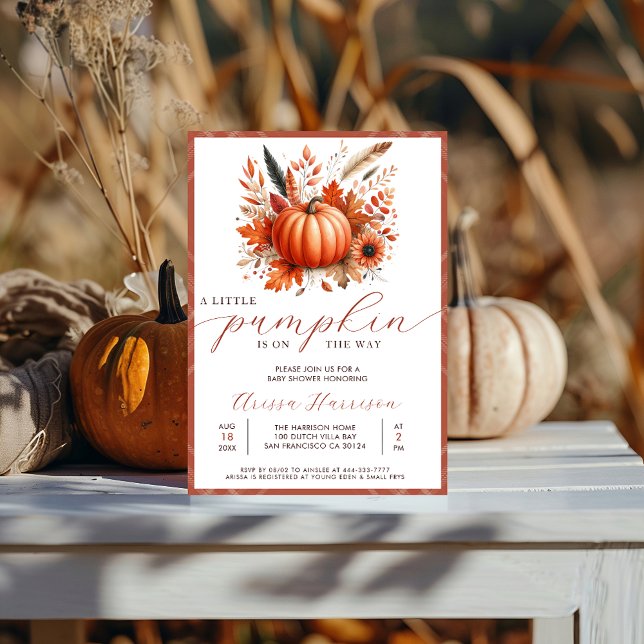 A Little Pumpkin Autumn Baby Shower Invitation (Creator Uploaded)