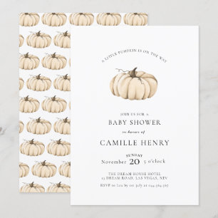 A Little Pumpkin Autumn Fall Baby Shower Invitation