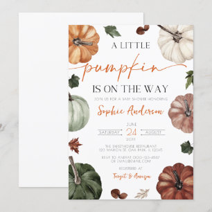 A Little Pumpkin Autumn Fall Baby Shower Invitation