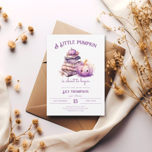 A Little Pumpkin Autumn Fall Baby Shower  Invitation (Creator Uploaded)