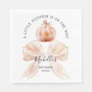 A Little Pumpkin Autumn Fall Floral Baby Shower Napkin