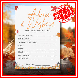 A Little Pumpkin Autumn Floral Advice and Wishes Invitation