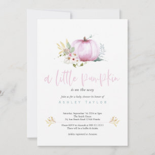 A Little Pumpkin Baby Girl Shower Invitation