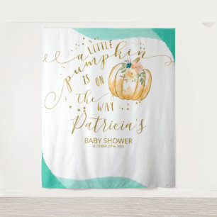 A Little Pumpkin Baby Shower Backdrop Tapestry