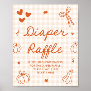 A Little Pumpkin Baby Shower Diaper Raffle Game Poster