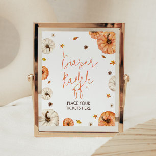 A Little Pumpkin Baby Shower Diaper Raffle Poster