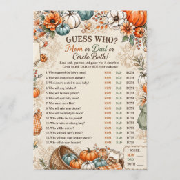 A Little Pumpkin Baby Shower Game Advice Card