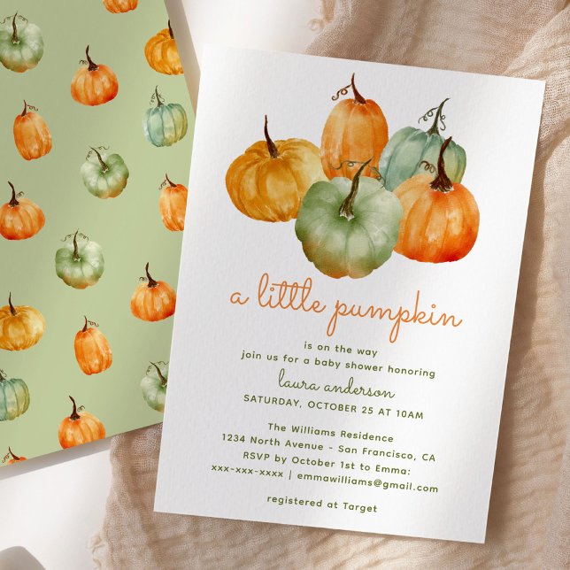 A Little Pumpkin Baby Shower - Gender Neutral Invitation (Creator Uploaded)