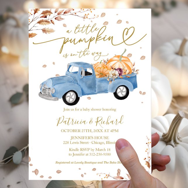 A Little Pumpkin Baby Shower Invitation (Creator Uploaded)