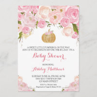 A little Pumpkin Baby Shower Pink & Gold Glitter