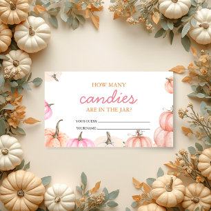 A Little Pumpkin Baby Shower Sign Guess How Many Card