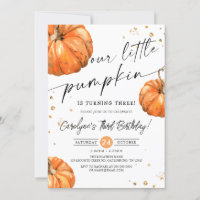 A Little Pumpkin Birthday Party Baby Shower Invita