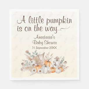 A Little Pumpkin Boho Baby Shower Napkin