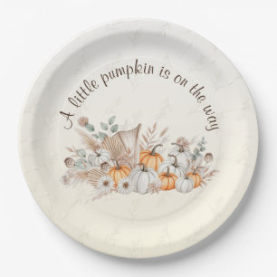 A Little Pumpkin Boho Baby Shower Paper Plate