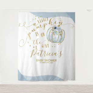 A Little Pumpkin Boy Baby Shower Backdrop Tapestry