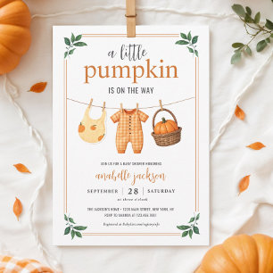 A Little Pumpkin Clothesline Fall Baby Shower  Invitation