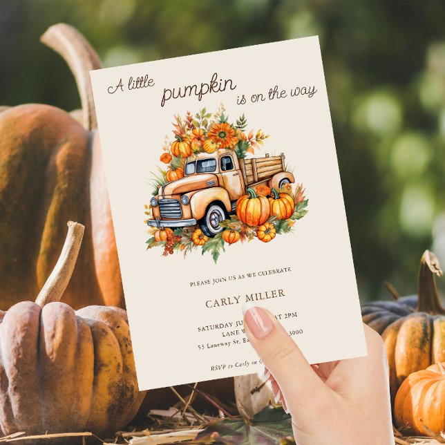 A Little Pumpkin Cute Fall Baby Shower  Invitation (Creator Uploaded)