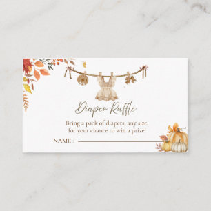 A Little Pumpkin Diaper Raffle, Laundry Boho Fall Enclosure Card