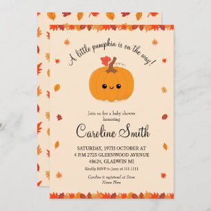 A Little Pumpkin Fall Autumn Baby Shower  Invitation