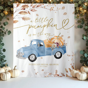 A Little Pumpkin Fall Baby Shower Backdrop Tapestry