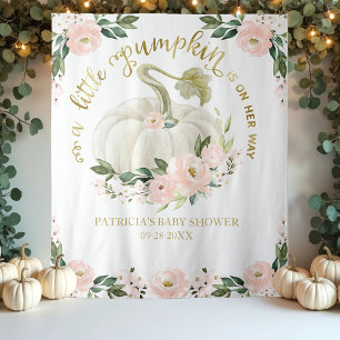 A Little Pumpkin Fall Baby Shower Backdrop Tapestry