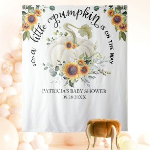 A Little Pumpkin Fall Baby Shower Backdrop Tapestry