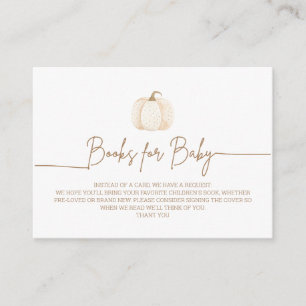 A Little Pumpkin Fall Baby Shower Book Request Enclosure Card