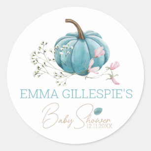 A Little Pumpkin Fall Baby Shower Classic Round Sticker