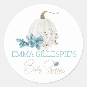 A Little Pumpkin Fall Baby Shower Classic Round Sticker
