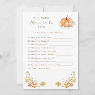 A Little Pumpkin Fall   Baby Shower Game Card