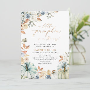 A Little Pumpkin Fall Baby Shower Gender Neutral Invitation