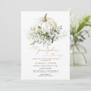 A Little Pumpkin Fall Baby Shower Gender Neutral Invitation