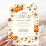 A Little Pumpkin Fall Baby Shower Gender Neutral  Invitation<br><div class="desc">🍂 Planning a cozy, unforgettable baby shower? Welcome autumn with our charming Little Pumpkin Fall Baby Shower Invitation! Whether you're celebrating a little pumpkin on the way or hosting a boho-themed affair, this invitation sets the perfect tone for your gender-neutral baby shower. 🎃 Embrace the warmth of the season with...</div>