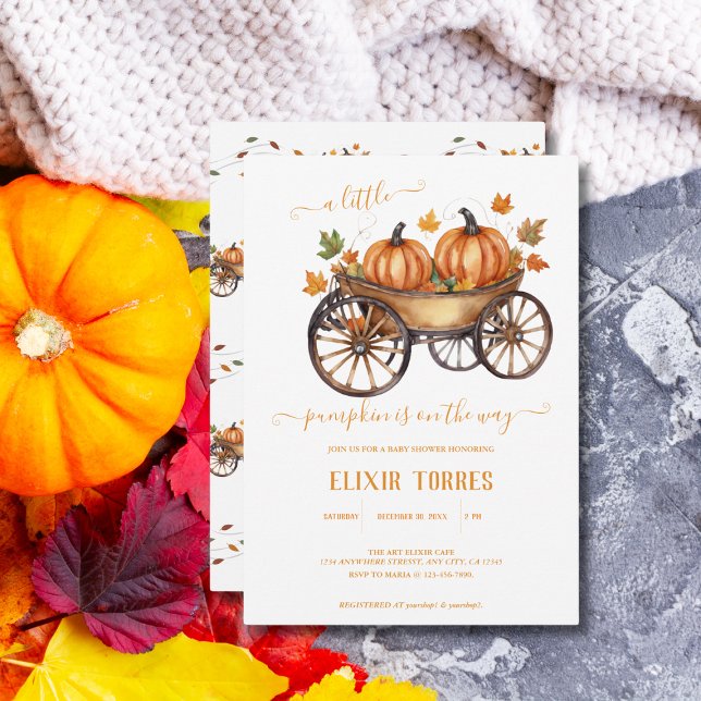 A Little Pumpkin Fall Baby Shower Gender Neutral Invitation (Creator Uploaded)