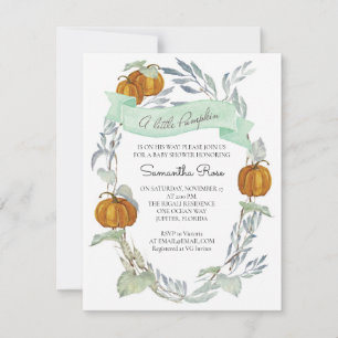 A Little Pumpkin Fall Baby Shower Gender Neutral Invitation