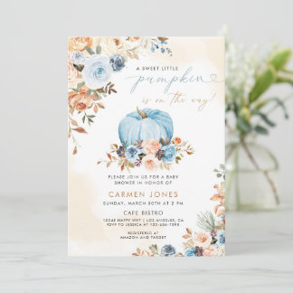 A Little Pumpkin Fall Baby Shower Gender Neutral Invitation