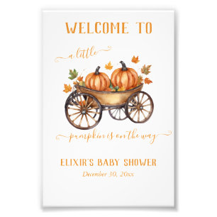 A Little Pumpkin Fall Baby Shower Gender Neutral Photo Print