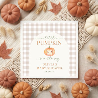 A Little Pumpkin Fall Baby Shower Napkin