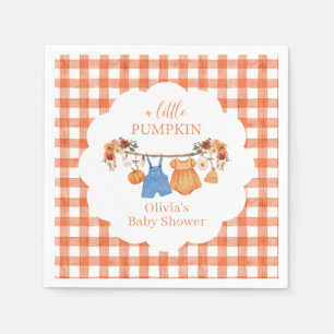 A little pumpkin fall Baby Shower Napkin