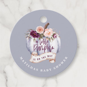 A little pumpkin fall baby shower party favour favour tags